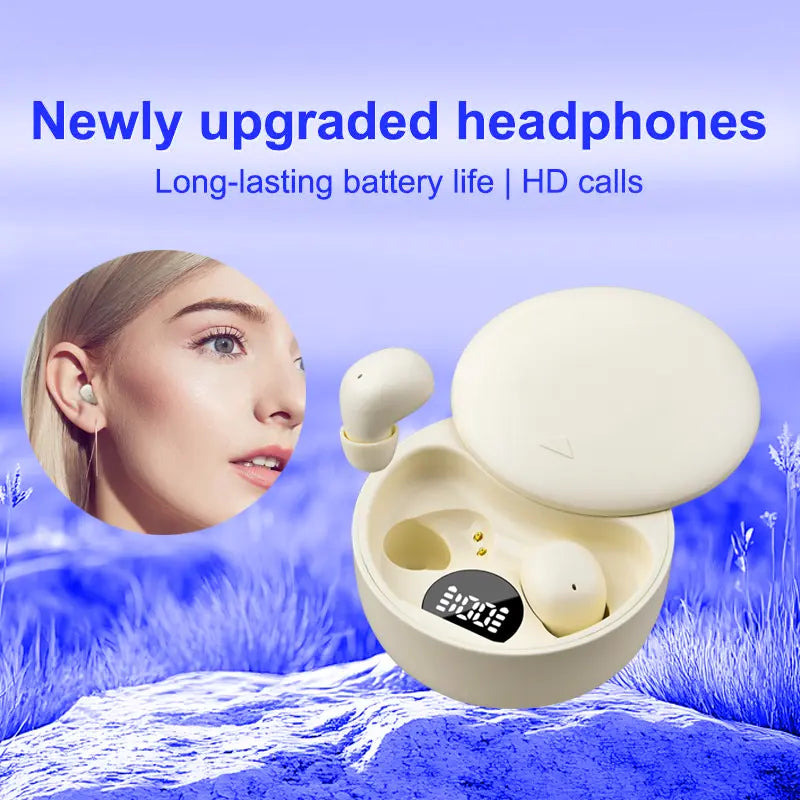 Mini Invisible Bluetooth 5.4 True Wireless In-Ear Earphones with Noise Cancellation for Sports and Gaming