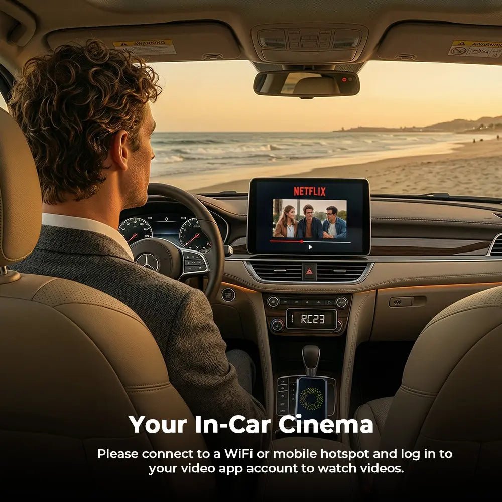 LAMTTO 2026 Wired CarPlay to Wireless Adapter - Integrated Android System for Streaming Services - Compatible Exclusively with Wired CarPlay/Aa Vehicles