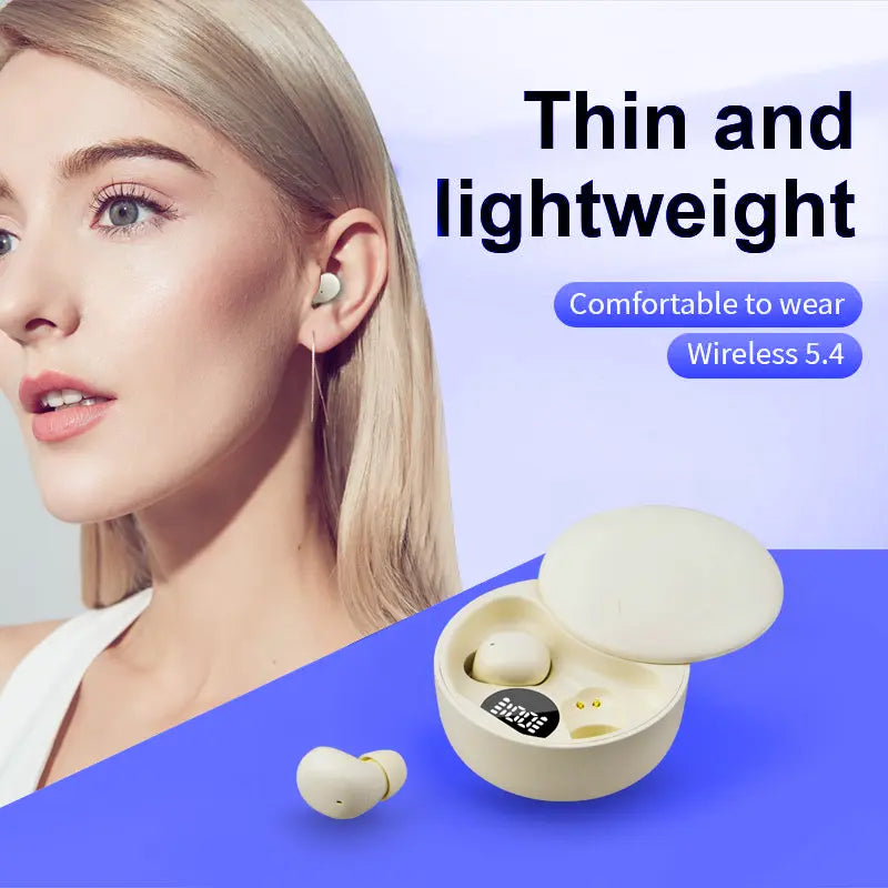 Mini Invisible Bluetooth 5.4 True Wireless In-Ear Earphones with Noise Cancellation for Sports and Gaming