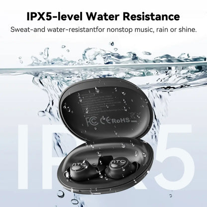 HTC NE76 Bluetooth 6.0 Wireless Sleep Earbuds with Noise Cancellation, Ergonomic Design for Side Sleepers, Ideal for Travel and Enhanced Sleep Quality