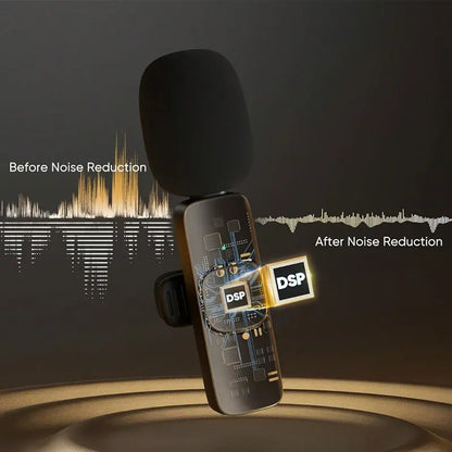 Professional Wireless Mini Microphone Set for iPhone/Smartphones - Dual Lapel Mics with Enhanced Audio Clarity for Video Recording, Interviews, and Vlogging - Noise Reduction and High-Quality Stereo Sound