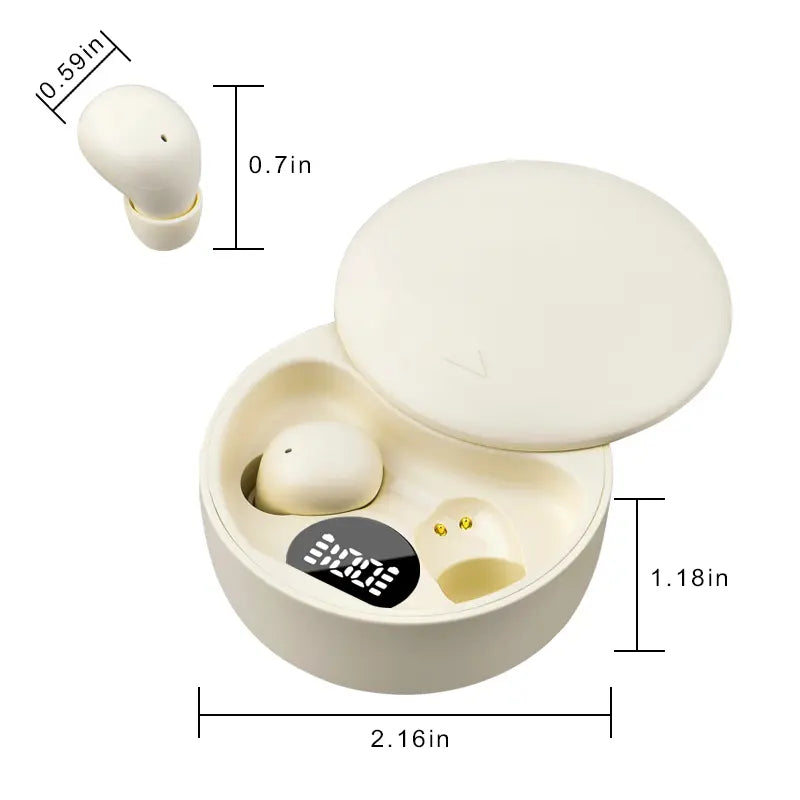 Mini Invisible Bluetooth 5.4 True Wireless In-Ear Earphones with Noise Cancellation for Sports and Gaming