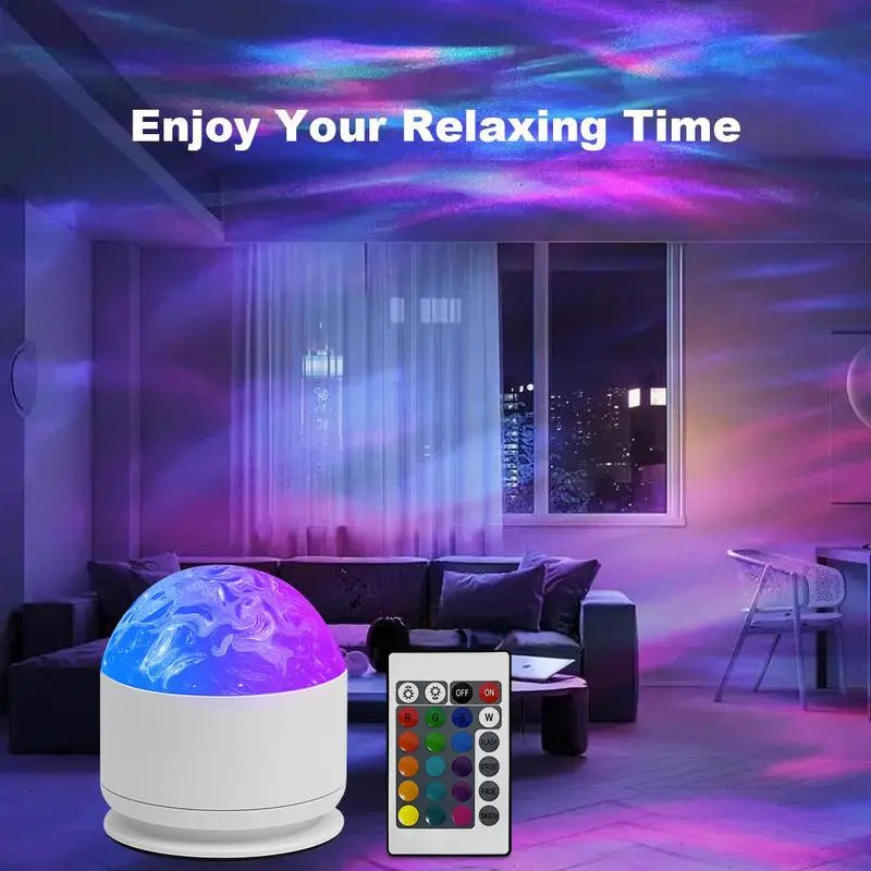JEYUIN 16-Color Star Projector with Remote Control - Ocean Wave and 3D Water Ripple Effects for Bedroom Ambiance, Perfect for Romantic Lighting and Holiday Gifting