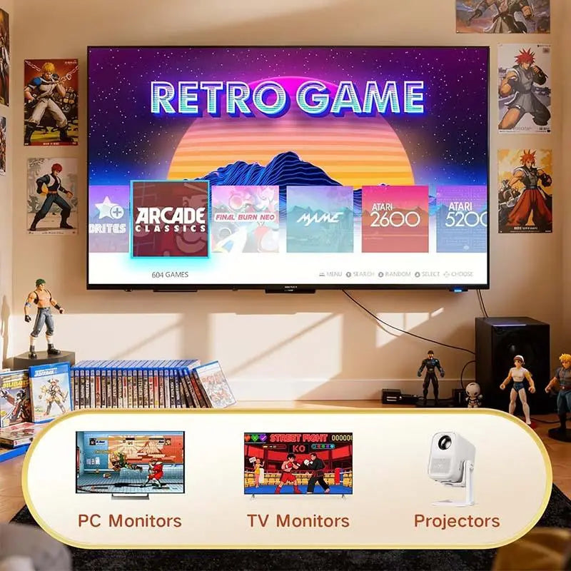 Retro Gaming Console with 40,000 Classic Games, 128GB Storage, 4K HDMI Output, and Dual Wireless Controllers - Perfect Nostalgic Gift for All Ages