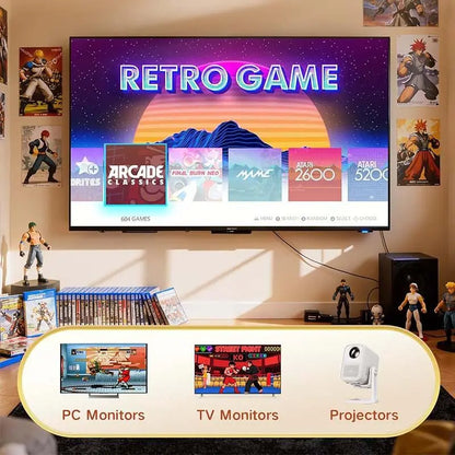 Retro Gaming Console with 40,000 Classic Games, 128GB Storage, 4K HDMI Output, and Dual Wireless Controllers - Perfect Nostalgic Gift for All Ages