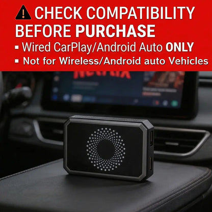 LAMTTO 2026 Wired CarPlay to Wireless Adapter - Integrated Android System for Streaming Services - Compatible Exclusively with Wired CarPlay/Aa Vehicles