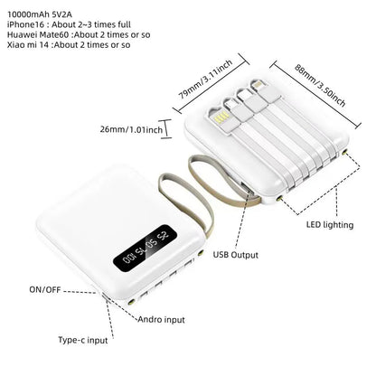 10000mAh Portable Power Bank with Digital Display