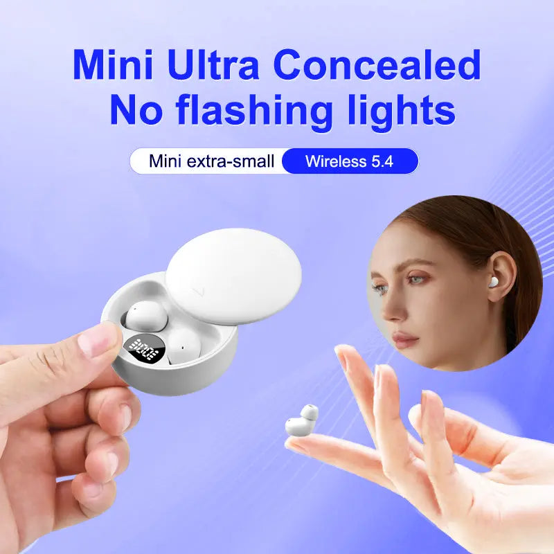 Mini Invisible Bluetooth 5.4 True Wireless In-Ear Earphones with Noise Cancellation for Sports and Gaming
