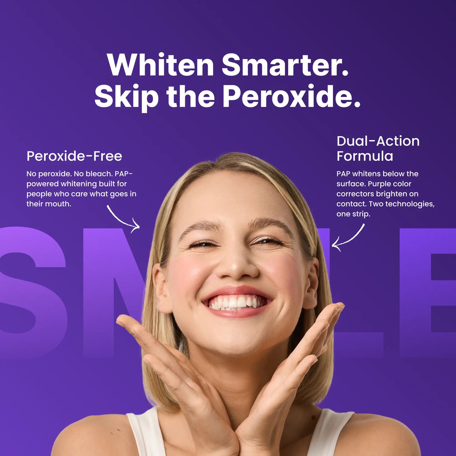 Purple Teeth Whitening Strips Peroxide Free
