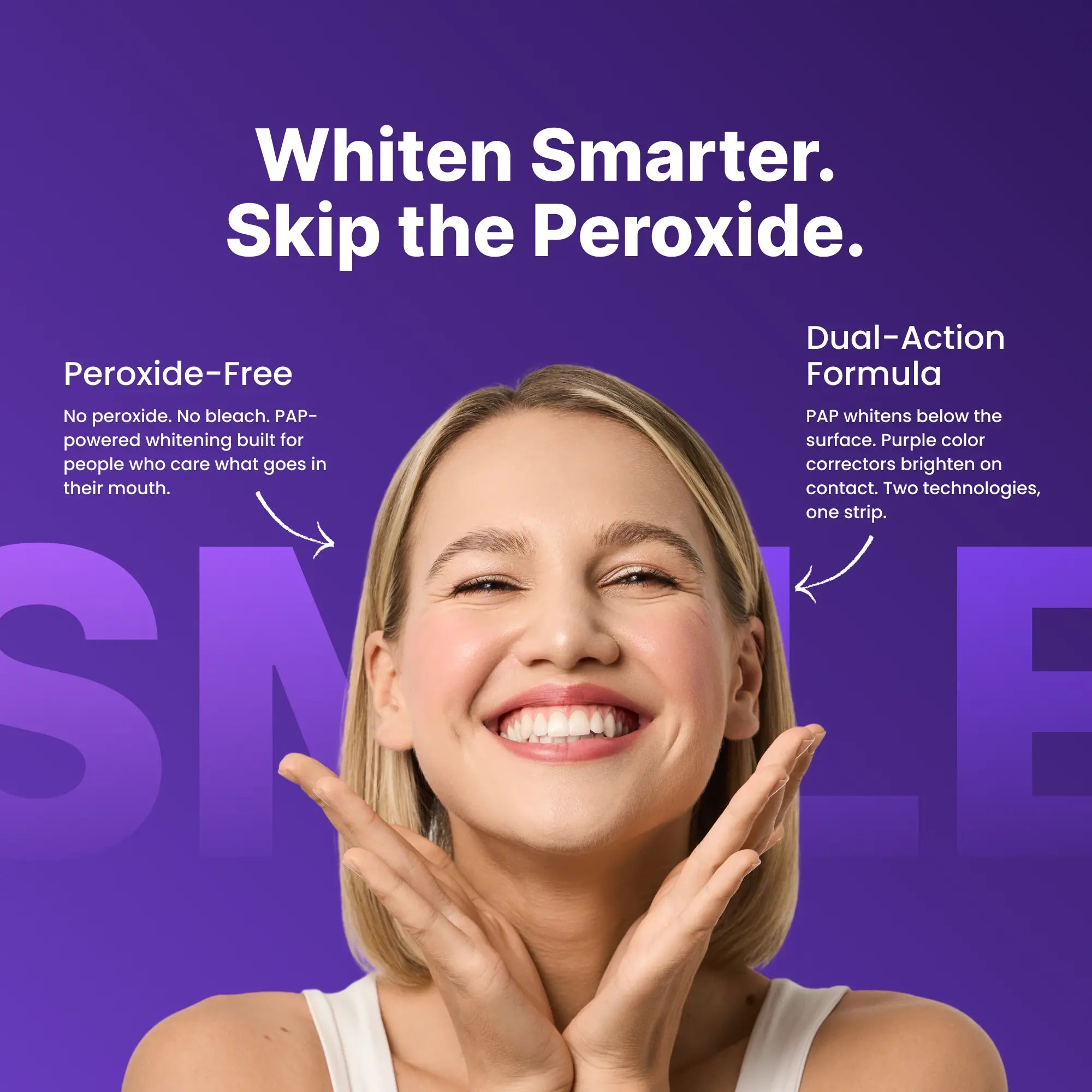 Purple Teeth Whitening Strips Peroxide Free
