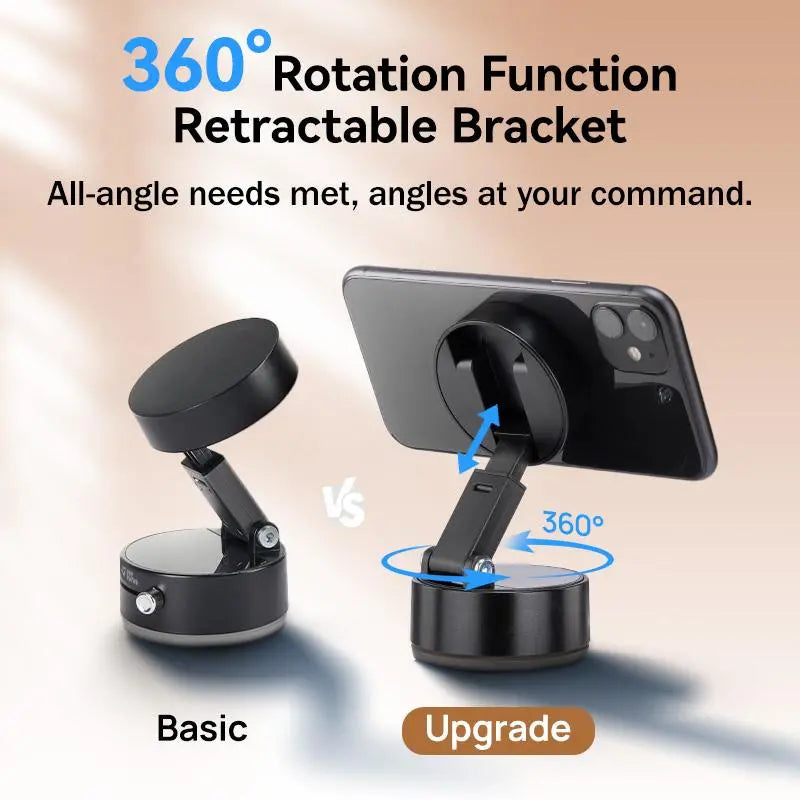 Joytutus 360° Rotatable Universal Car Phone Holder with Powerful Suction for Apple &amp; Android Devices - Ideal for GPS Navigation and Hands-Free Calling, Compact Design