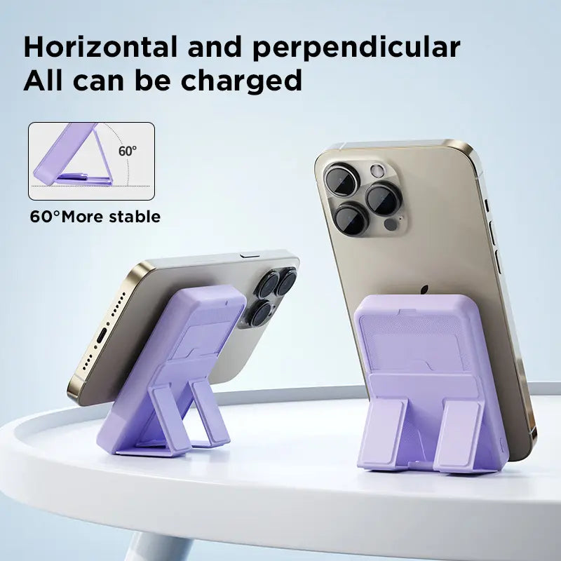 2026 US Spring Glow Up Campaign 10,000mAh Magnetic Wireless Portable Charger with USB-C Cable, LED Display, and Foldable Design for iPhone 17/16/15/14/13/12/Pro/Pro Max - Compact Silicone Black Battery Pack