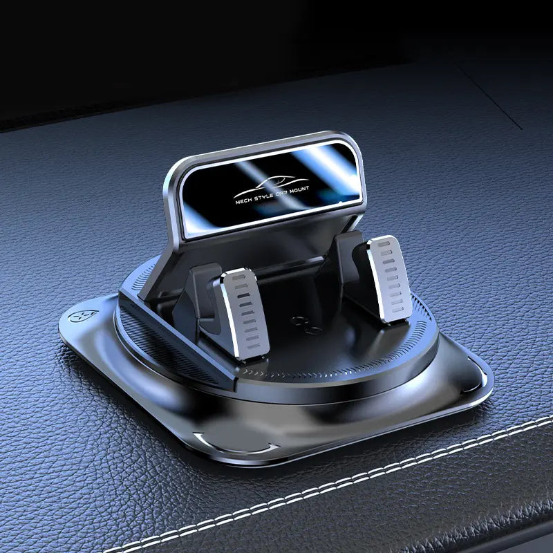 360-Degree Rotating Car Phone Holder for Dashboard Navigation, Adjustable for Horizontal and Vertical Screens, Suction Cup Non-Slip Design Compatible with iPhone and Android Devices