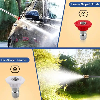 Jet Nozzle Power Washer for Garden Hose, Includes 2 High-Pressure Nozzles and Quick Connectors | Hydro Jet High Pressure Washer Tools for Car Wash, Patio, Driveway &amp; Outdoor Cleaning
