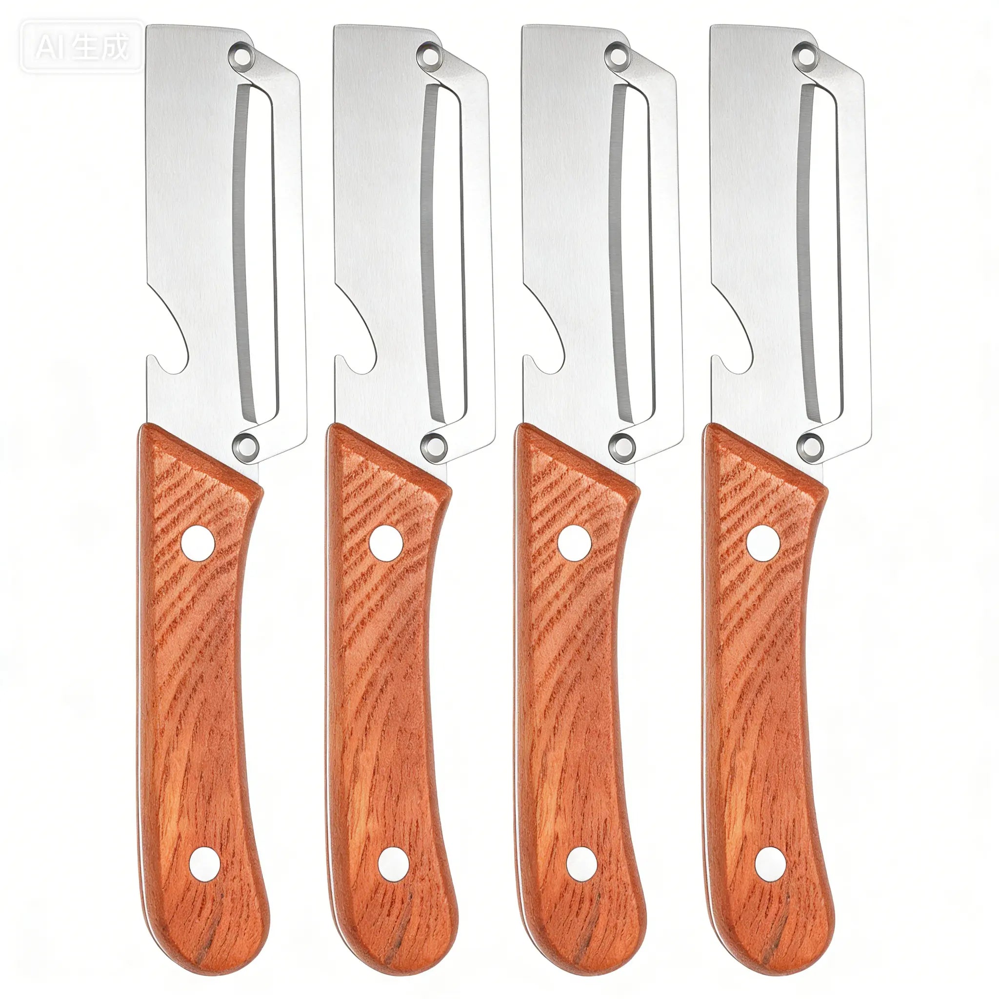 Elevate Your Kitchen Experience with the 2PCS 2-In-1 Fruit &amp; Veggie Peeler and Bottle Opener – Sharp Stainless Steel Blade and Ergonomic Non-Slip Wooden Handle for Effortless Peeling!
