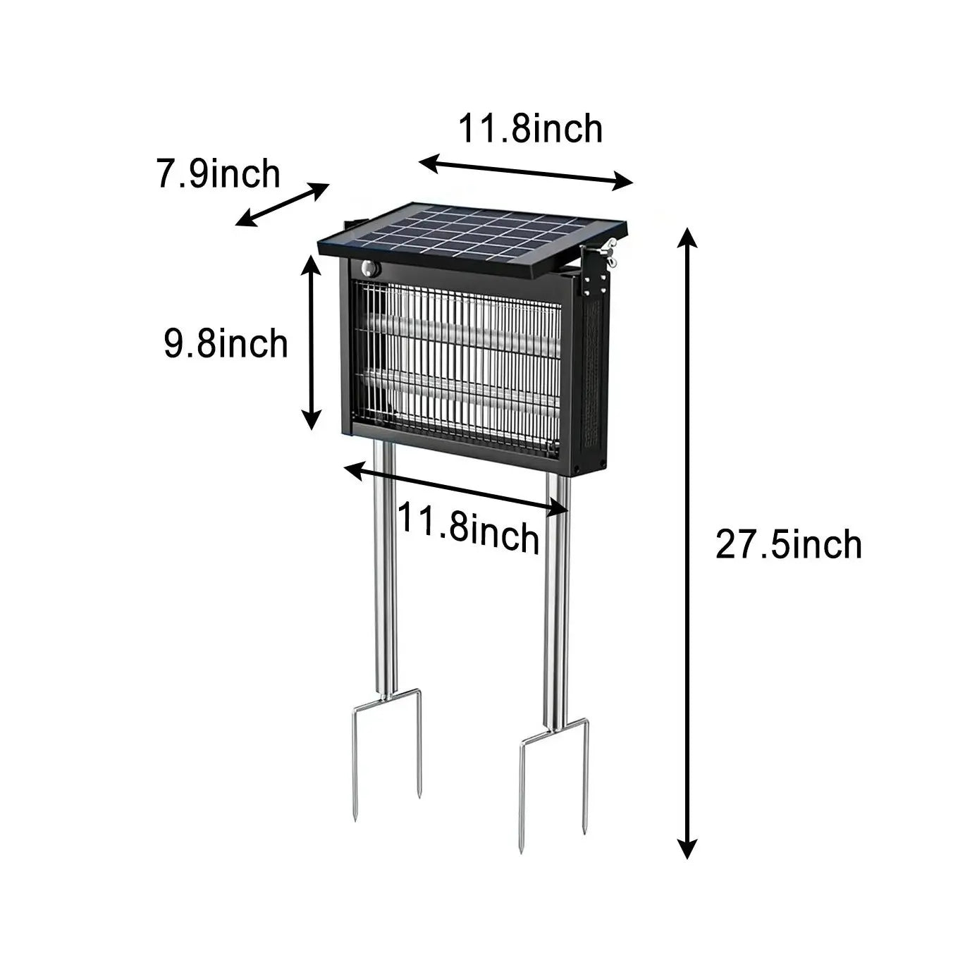 Gainstarx Solar-Powered Waterproof Electric Insect Zapper with Intelligent Light Sensor for Indoor and Outdoor Applications, Perfect for Patios, Backyards, Gardens, and Camping