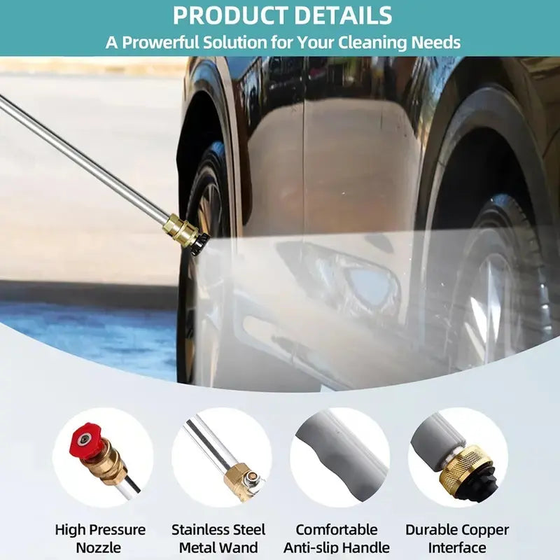 Jet Nozzle Power Washer for Garden Hose, Includes 2 High-Pressure Nozzles and Quick Connectors | Hydro Jet High Pressure Washer Tools for Car Wash, Patio, Driveway &amp; Outdoor Cleaning