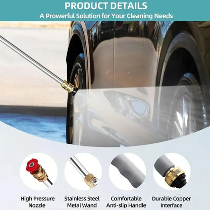 Jet Nozzle Power Washer for Garden Hose, Includes 2 High-Pressure Nozzles and Quick Connectors | Hydro Jet High Pressure Washer Tools for Car Wash, Patio, Driveway &amp; Outdoor Cleaning