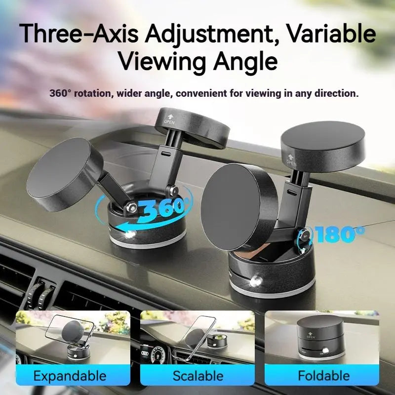 Joytutus 360° Rotatable Universal Car Phone Holder with Powerful Suction for Apple &amp; Android Devices - Ideal for GPS Navigation and Hands-Free Calling, Compact Design