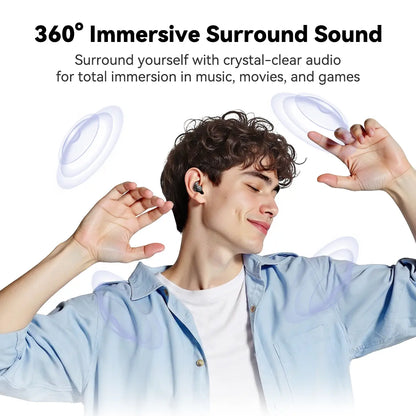 HTC NE76 Bluetooth 6.0 Wireless Sleep Earbuds with Noise Cancellation, Ergonomic Design for Side Sleepers, Ideal for Travel and Enhanced Sleep Quality
