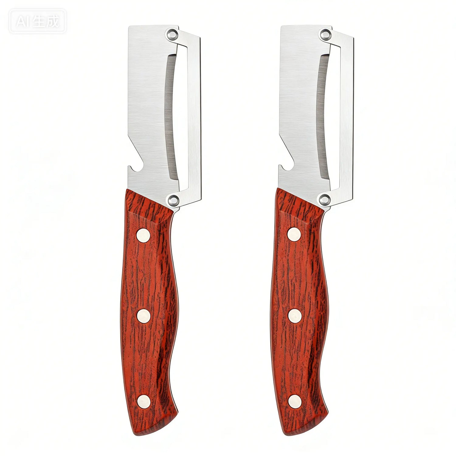 Elevate Your Kitchen Experience with the 2PCS 2-In-1 Fruit &amp; Veggie Peeler and Bottle Opener – Sharp Stainless Steel Blade and Ergonomic Non-Slip Wooden Handle for Effortless Peeling!