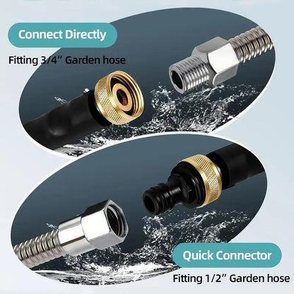 Jet Nozzle Power Washer for Garden Hose, Includes 2 High-Pressure Nozzles and Quick Connectors | Hydro Jet High Pressure Washer Tools for Car Wash, Patio, Driveway &amp; Outdoor Cleaning