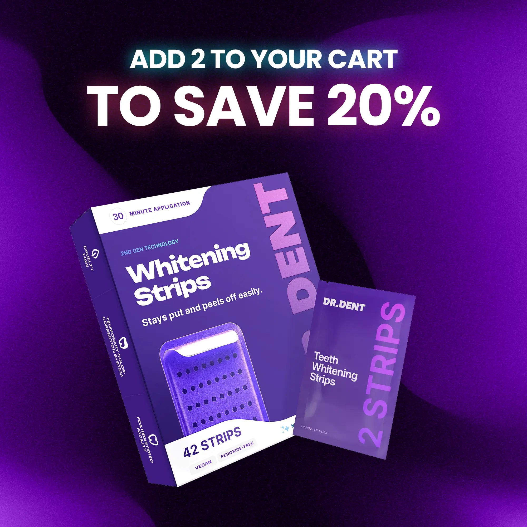Purple Teeth Whitening Strips Peroxide Free