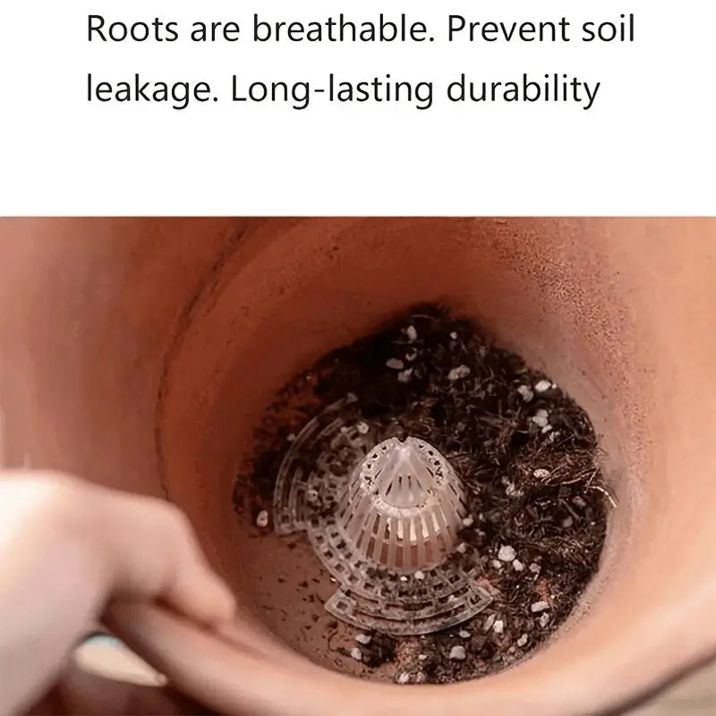 Enhance Your Plant's Health with 10Pcs Durable Flower Pot Bottom Mesh Gaskets - Optimal Drainage & Fixed Wing Design for Garden Lovers