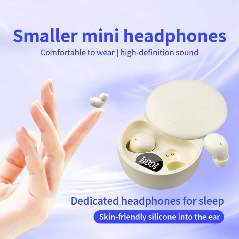 Mini Invisible Bluetooth 5.4 True Wireless In-Ear Earphones with Noise Cancellation for Sports and Gaming