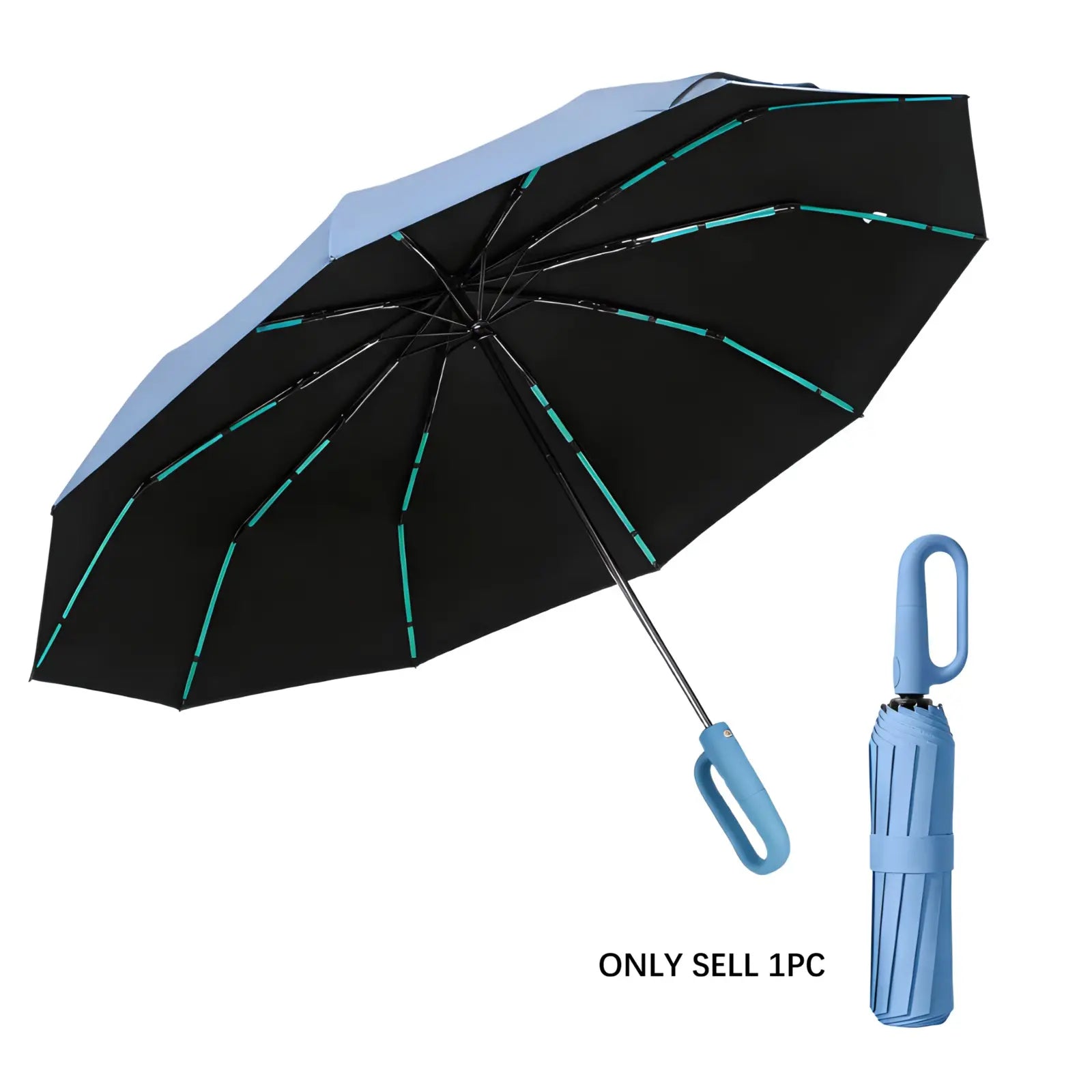 Experience Ultimate Convenience with Our Green Foldable Automatic Umbrella - Compact, Windproof, and UV-Resistant for All Weather Adventures!