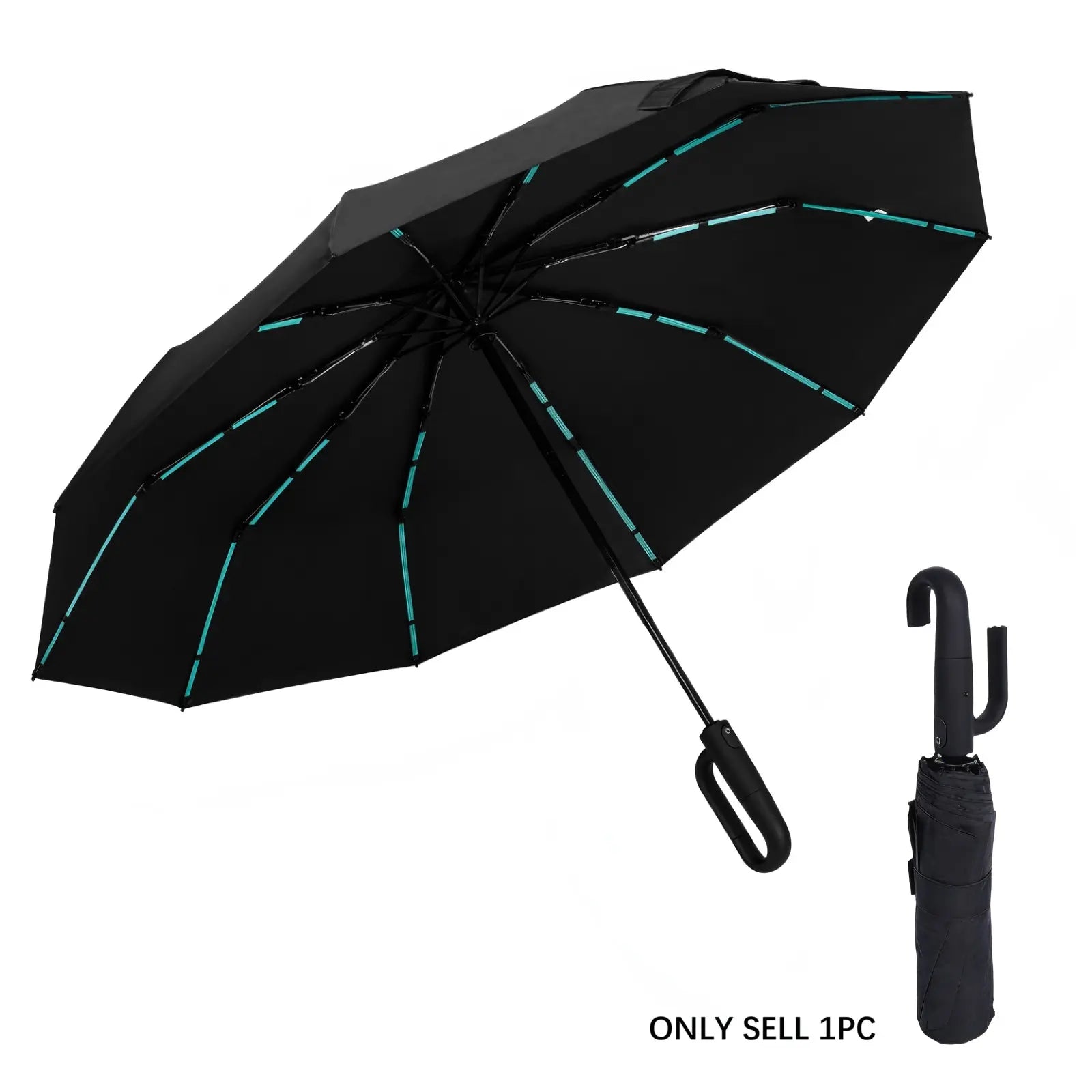 Experience Ultimate Convenience with Our Green Foldable Automatic Umbrella - Compact, Windproof, and UV-Resistant for All Weather Adventures!