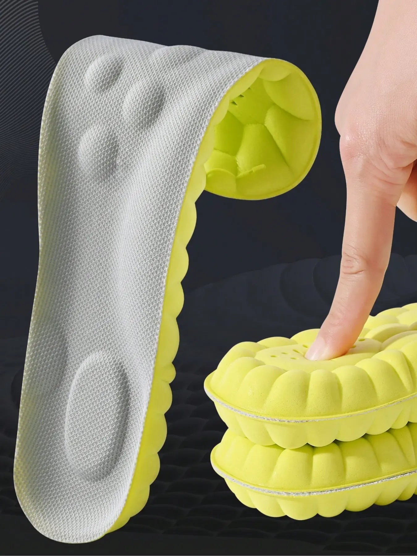 Premium Elastic Breathable Shoe Insoles - Shock-Absorbing, Anti-Slip Comfort for Men and Women