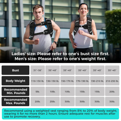 Bagail Adjustable Weighted Vest with Removable Phone Pouch - Weight Options from 5 to 30 Pounds for Men and Women - Perfect for Walking, Rucking, Weight Loss, and Fitness Training