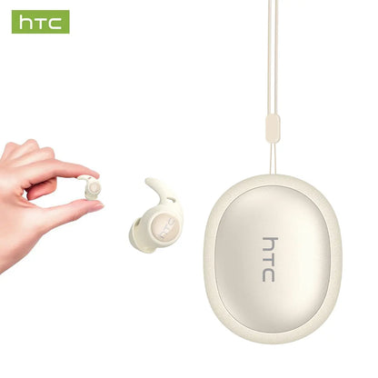 HTC NE76 Bluetooth 6.0 Wireless Sleep Earbuds with Noise Cancellation, Ergonomic Design for Side Sleepers, Ideal for Travel and Enhanced Sleep Quality