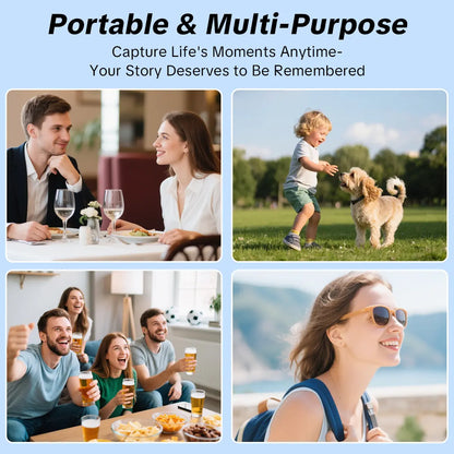 W&amp;O Portable 2.5K Ultra HD Video Recorder with 180° Rotating Lens and Handheld Stabilizer for Vlogging and Travel, USB Rechargeable, Durable Camcorder in Black