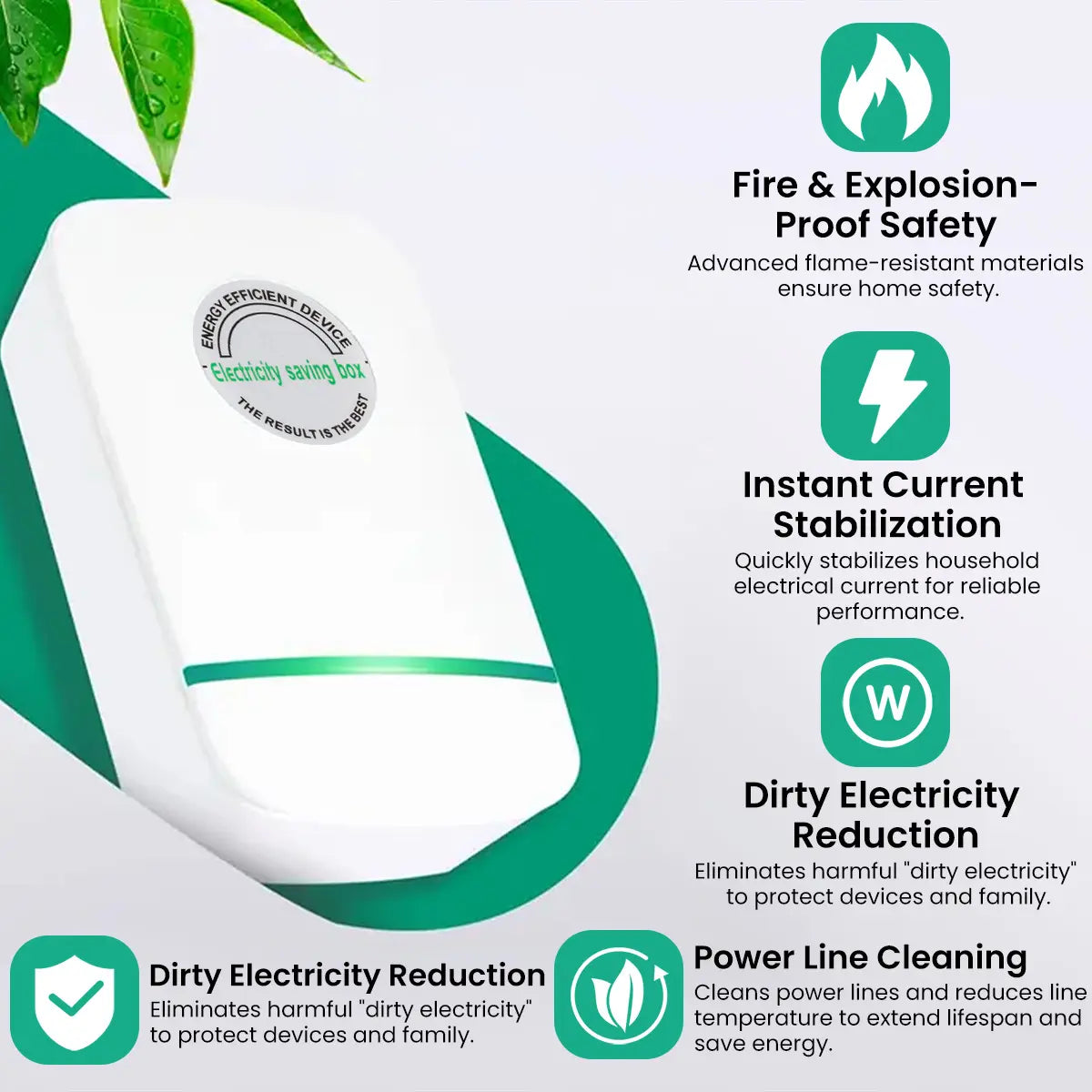Enhanced Plug-In Power Box with US Plug - 2026 Updated Design for 90–250V Input Compatibility