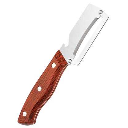 Elevate Your Kitchen Experience with the 2PCS 2-In-1 Fruit &amp; Veggie Peeler and Bottle Opener – Sharp Stainless Steel Blade and Ergonomic Non-Slip Wooden Handle for Effortless Peeling!