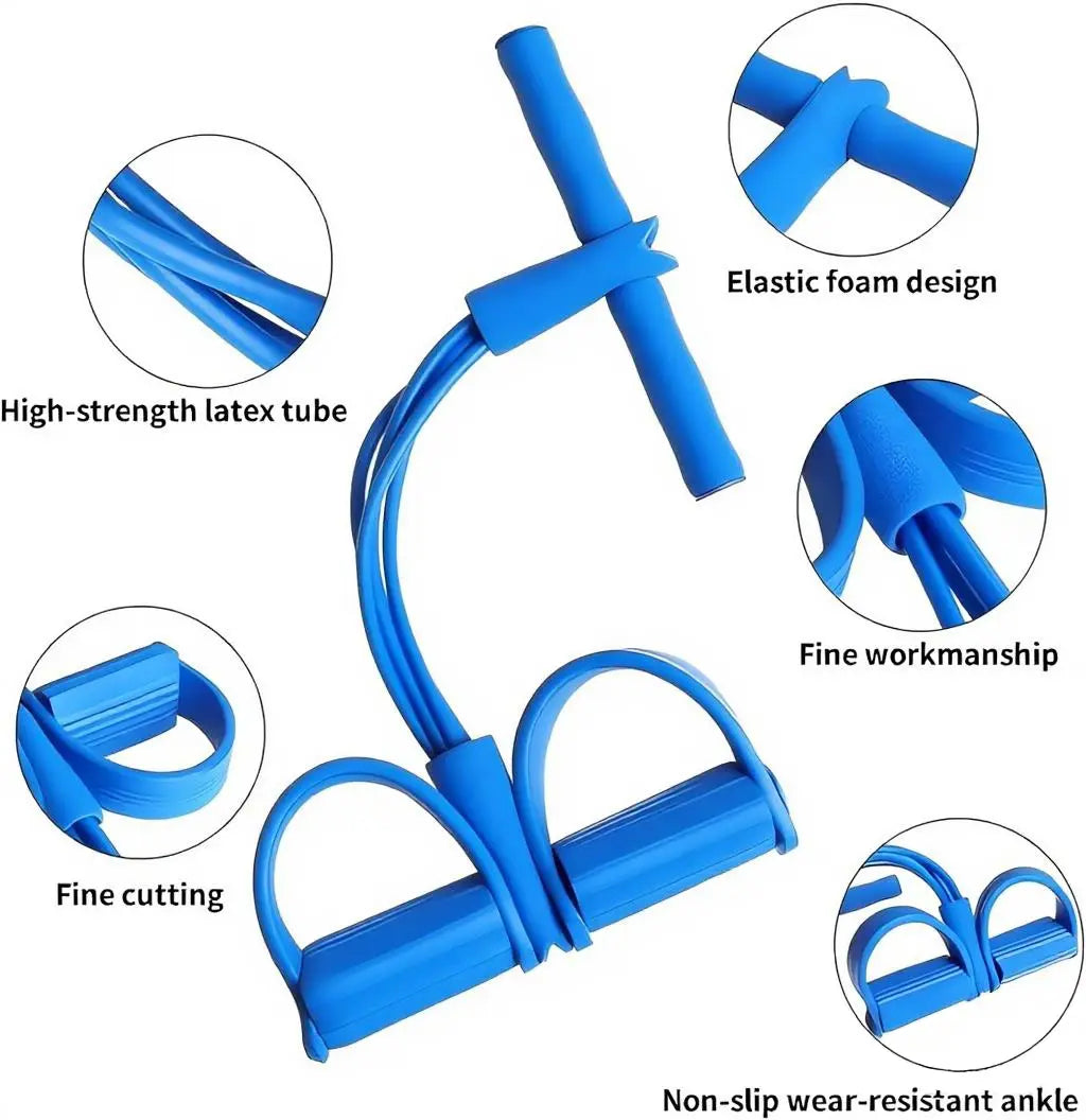 Multi-Functional Portable Pedal Resistance Band Trainer for Comprehensive Home Fitness Workouts, Including Sit-Ups, Yoga, and Abdominal Training