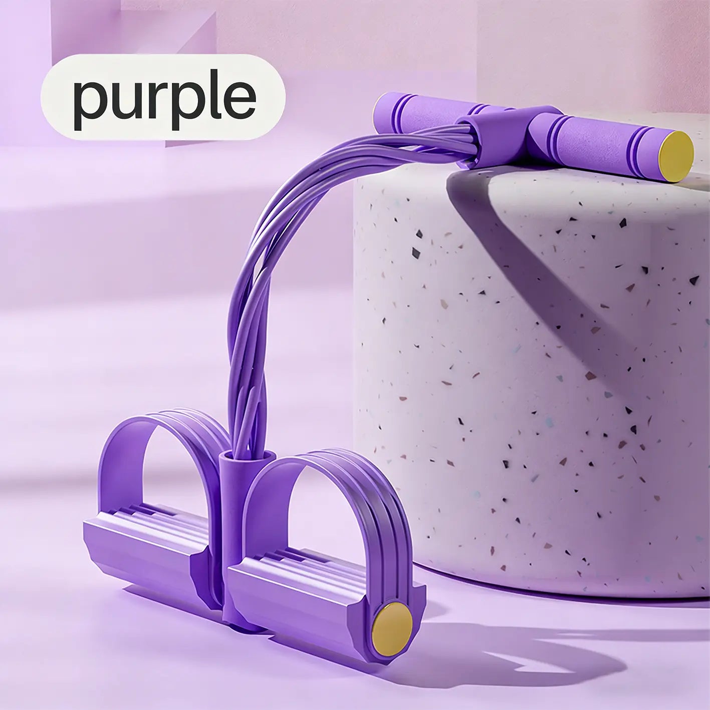 Heavy-Duty 6-Strand Abdominal Crunch Machine for Leg and Core Workouts – Sit-Up Assistant with Non-Slip Foot Pedal and Resistance Bands (Portable Home Gym Equipment)