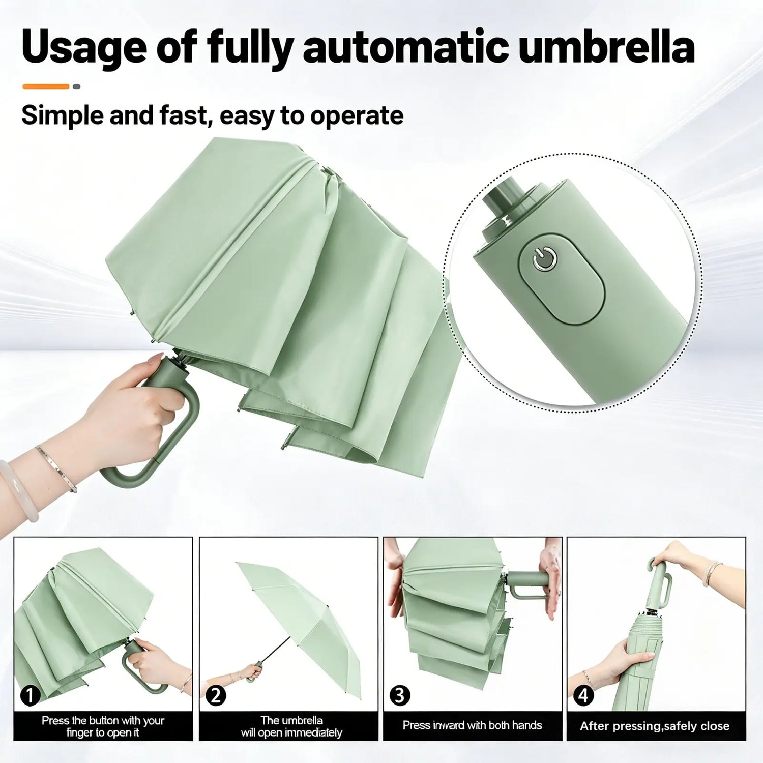 Ultimate Green Foldable Automatic Umbrella